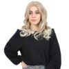 Kahkülsüz Fiber Sentetik Orta Boy Dalgalı Peruk - Karamel / Platin Röfleli 1 Kahkülsüz Fiber Sentetik Orta Boy Dalgalı Peruk - Karamel / Platin Röfleli