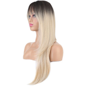 Katlı Kesim Perçemli Düz Fiber Sentetik Uzun Boy Peruk - Kahve / Platin Ombre Ve Röfleli 8 Katlı Kesim Perçemli Düz Fiber Sentetik Uzun Boy Peruk - Kahve / Platin Ombre Ve Röfleli
