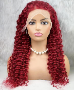 Gerçek Front Lace Tül Peruk - Derin Dalgalı - Kızıl 70-75Cm 9 Gerçek Front Lace Tül Peruk - Derin Dalgalı - Kızıl 70-75Cm