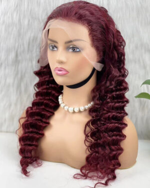 Gerçek Front Lace Tül Peruk - Yoğun Dalgalı - Koyu Kızıl 70-75Cm 11 Gerçek Front Lace Tül Peruk - Yoğun Dalgalı - Koyu Kızıl 70-75Cm