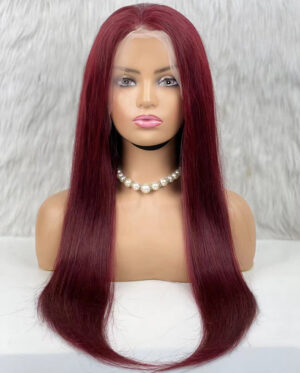 Gerçek Front Lace Tül Peruk - Düz - Koyu Kızıl 70-75Cm 9 Gerçek Front Lace Tül Peruk - Düz - Koyu Kızıl 70-75Cm