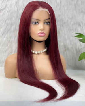 Gerçek Front Lace Tül Peruk - Düz - Koyu Kızıl 70-75Cm 10 Gerçek Front Lace Tül Peruk - Düz - Koyu Kızıl 70-75Cm