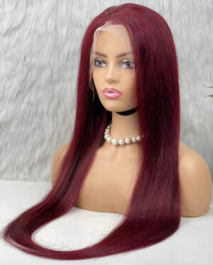 Gerçek Front Lace Tül Peruk - Düz - Koyu Kızıl 70-75Cm 11 Gerçek Front Lace Tül Peruk - Düz - Koyu Kızıl 70-75Cm