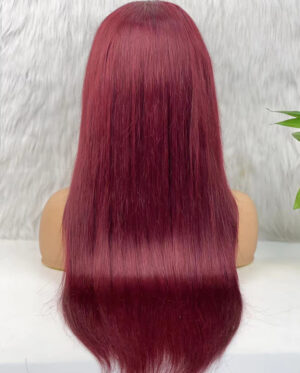 Gerçek Front Lace Tül Peruk - Düz - Koyu Kızıl 70-75Cm 12 Gerçek Front Lace Tül Peruk - Düz - Koyu Kızıl 70-75Cm