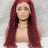 Gerçek Front Lace Tül Peruk - Su Dalgası - Koyu Kızıl 70-75Cm 1 Gerçek Front Lace Tül Peruk - Su Dalgası - Koyu Kızıl 70-75Cm