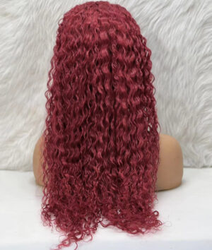 Gerçek Front Lace Tül Peruk - Su Dalgası - Koyu Kızıl 70-75Cm 10 Gerçek Front Lace Tül Peruk - Su Dalgası - Koyu Kızıl 70-75Cm