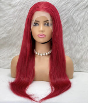 Gerçek Front Lace Tül Peruk - Düz - Kızıl 70-75Cm 8 Gerçek Front Lace Tül Peruk - Düz - Kızıl 70-75Cm