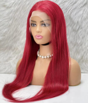 Gerçek Front Lace Tül Peruk - Düz - Kızıl 70-75Cm 10 Gerçek Front Lace Tül Peruk - Düz - Kızıl 70-75Cm