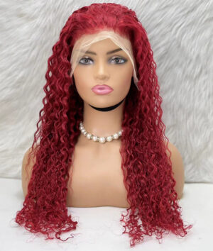 Gerçek Front Lace Tül Peruk - Su Dalgası - Kızıl 70-75Cm 9 Gerçek Front Lace Tül Peruk - Su Dalgası - Kızıl 70-75Cm