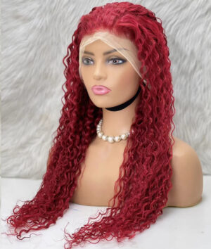 Gerçek Front Lace Tül Peruk - Su Dalgası - Kızıl 70-75Cm 11 Gerçek Front Lace Tül Peruk - Su Dalgası - Kızıl 70-75Cm