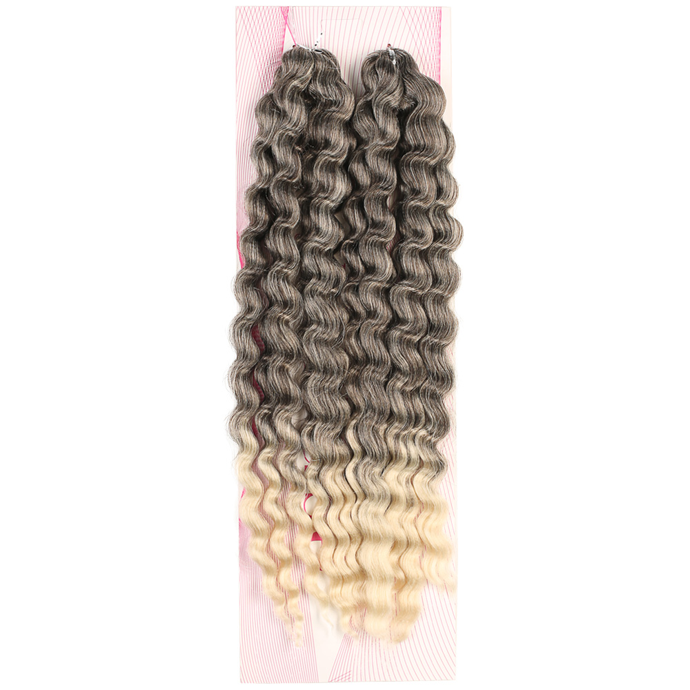 Nice Bulk Afro Su Dalgası Saç - Kahve / Platin Ombreli 3 Nice Bulk Afro Su Dalgası Saç - Kahve / Platin Ombreli
