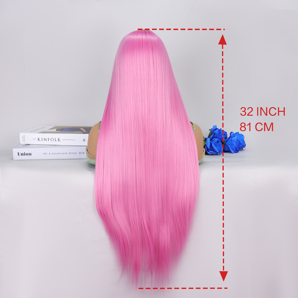 Pembe Ekstra Uzun Tül Peruk 7 Pembe Ekstra Uzun Tül Peruk - Görsel 5