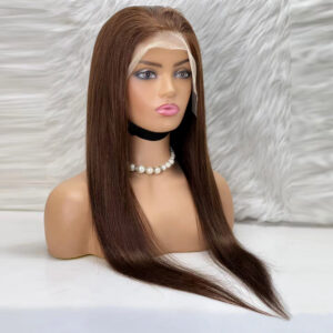 Düz Front Lace Gerçek Tül Peruk - Koyu Kahve - 70-75Cm 7 Düz Front Lace Gerçek Tül Peruk - Koyu Kahve - 70-75Cm