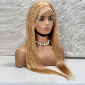 Düz Front Lace Gerçek Tül Peruk - Altın Karamel - 70-75Cm 9 Düz Front Lace Gerçek Tül Peruk - Altın Karamel - 70-75Cm