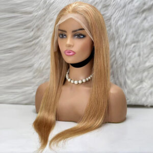 Düz Front Lace Gerçek Tül Peruk - Altın Karamel - 70-75Cm 10 Düz Front Lace Gerçek Tül Peruk - Altın Karamel - 70-75Cm