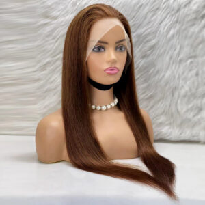 Düz Front Lace Gerçek Tül Peruk - Açık Kahve - 70-75Cm 7 Düz Front Lace Gerçek Tül Peruk - Açık Kahve - 70-75Cm