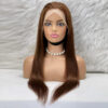 Düz Front Lace Gerçek Tül Peruk - Açık Kahve - 70-75Cm 2 Düz Front Lace Gerçek Tül Peruk - Açık Kahve - 70-75Cm