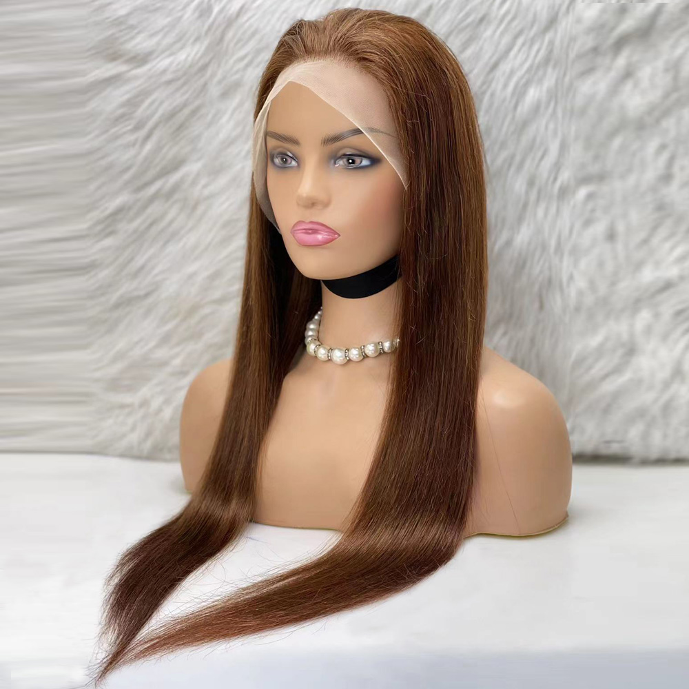 Düz Front Lace Gerçek Tül Peruk - Açık Kahve - 70-75Cm 5 Düz Front Lace Gerçek Tül Peruk - Açık Kahve - 70-75Cm - Görsel 3