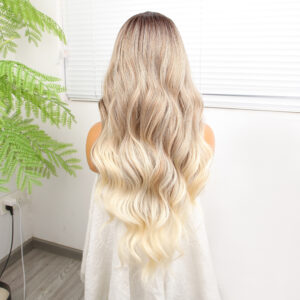 Kumral Platin Ombre Ve Röfleli Fiber Sentetik Geniş Dalgalı Tül Peruk 12 Kumral Platin Ombre Ve Röfleli Fiber Sentetik Geniş Dalgalı Tül Peruk