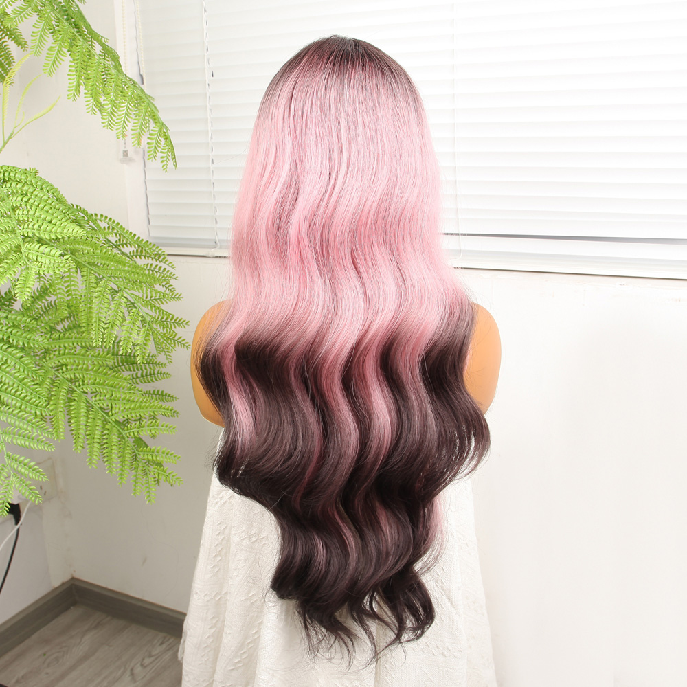 Siyah Pembe Ombre Fiber Sentetik Tül Peruk 7 Siyah Pembe Ombre Fiber Sentetik Tül Peruk - Görsel 5