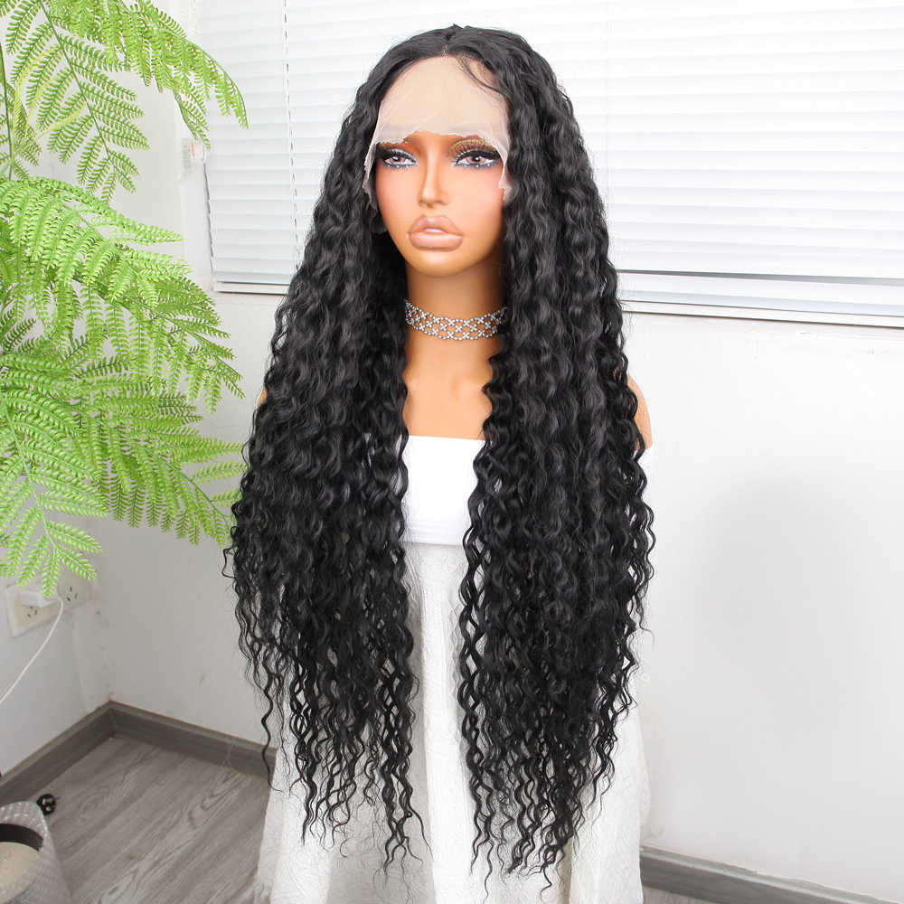 Afro Dalga Siyah Fiber Sentetik Tül Peruk 5 Afro Dalga Siyah Fiber Sentetik Tül Peruk - Görsel 3