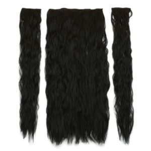 Fiber Sentetik Kabarık Dalgalı Yarım Ay + 2 Yan Çıt Çıt - Siyah 7 Fiber Sentetik Kabarık Dalgalı Yarım Ay + 2 Yan Çıt Çıt - Siyah