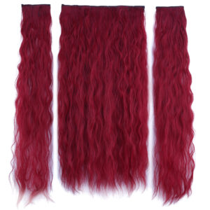 Fiber Sentetik Kabarık Dalgalı Yarım Ay + 2 Yan Çıt Çıt - Kızıl 7 Fiber Sentetik Kabarık Dalgalı Yarım Ay + 2 Yan Çıt Çıt - Kızıl