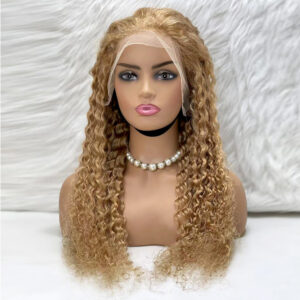 Afro Dalga Front Lace Gerçek Tül Peruk - Altın Karamel - 70-75Cm 8 Afro Dalga Front Lace Gerçek Tül Peruk - Altın Karamel - 70-75Cm