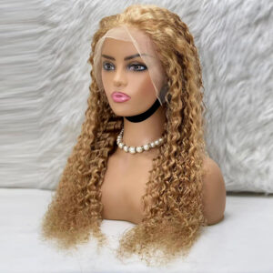 Afro Dalga Front Lace Gerçek Tül Peruk - Altın Karamel - 70-75Cm 10 Afro Dalga Front Lace Gerçek Tül Peruk - Altın Karamel - 70-75Cm