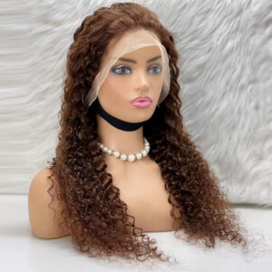 Afro Dalga Front Lace Gerçek Tül Peruk - Açık Kahve - 70-75Cm 7 Afro Dalga Front Lace Gerçek Tül Peruk - Açık Kahve - 70-75Cm