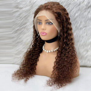 Afro Dalga Front Lace Gerçek Tül Peruk - Açık Kahve - 70-75Cm 8 Afro Dalga Front Lace Gerçek Tül Peruk - Açık Kahve - 70-75Cm