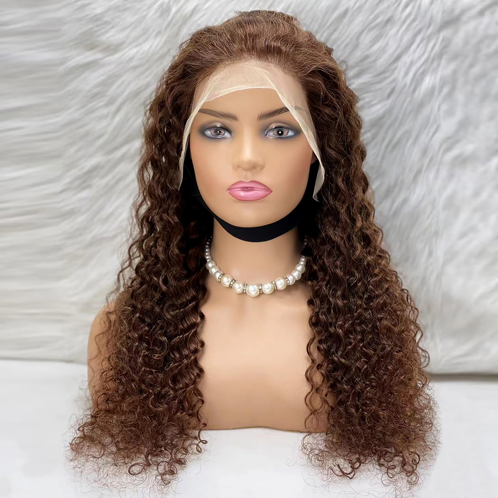 Afro Dalga Front Lace Gerçek Tül Peruk - Açık Kahve - 70-75Cm 3 Afro Dalga Front Lace Gerçek Tül Peruk - Açık Kahve - 70-75Cm
