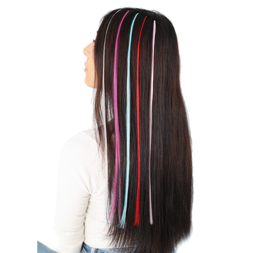 20 Adet Karışık Renkli Fiber Sentetik Kaynaklık Saç 50Cm + Takım Aparatı Ve Boncuğu 4 20 Adet Karışık Renkli Fiber Sentetik Kaynaklık Saç 50Cm + Takım Aparatı Ve Boncuğu - Görsel 2