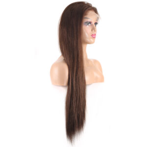 Dip Uç Dolu Koyu Kestane Kahve Tül Peruk Front Lace Düz %100 Gerçek Saç - 70-75Cm 10 Dip Uç Dolu Koyu Kestane Kahve Tül Peruk Front Lace Düz %100 Gerçek Saç - 70-75Cm